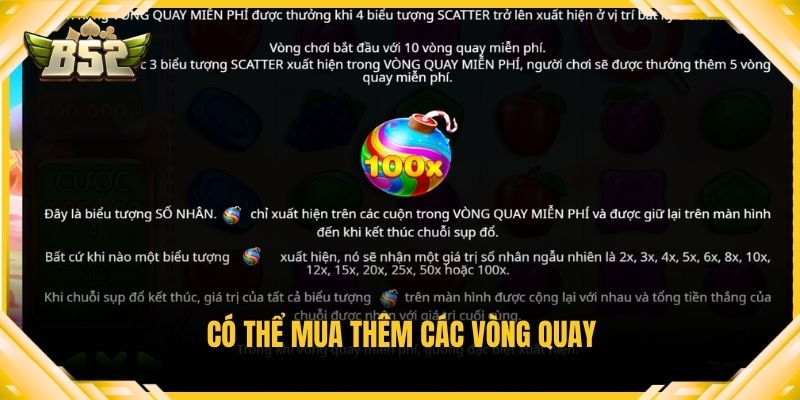 Có thể mua thêm các vòng quay