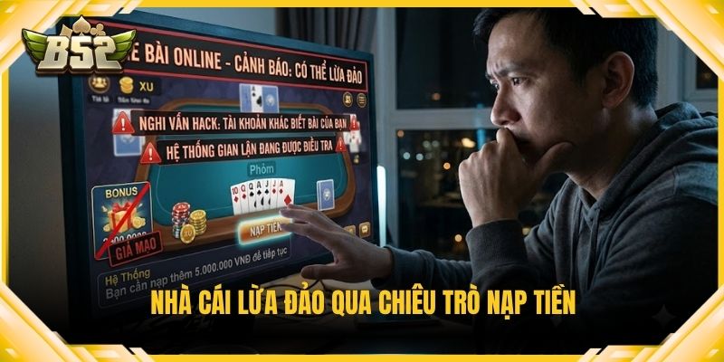 Nhà cái lừa đảo qua chiêu trò nạp tiền